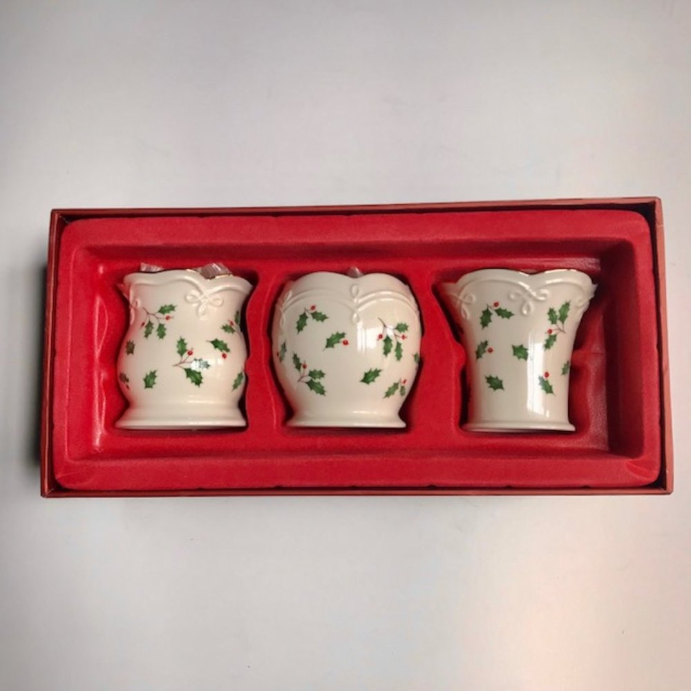 New Lenox Holiday votive candle holders - set of 3